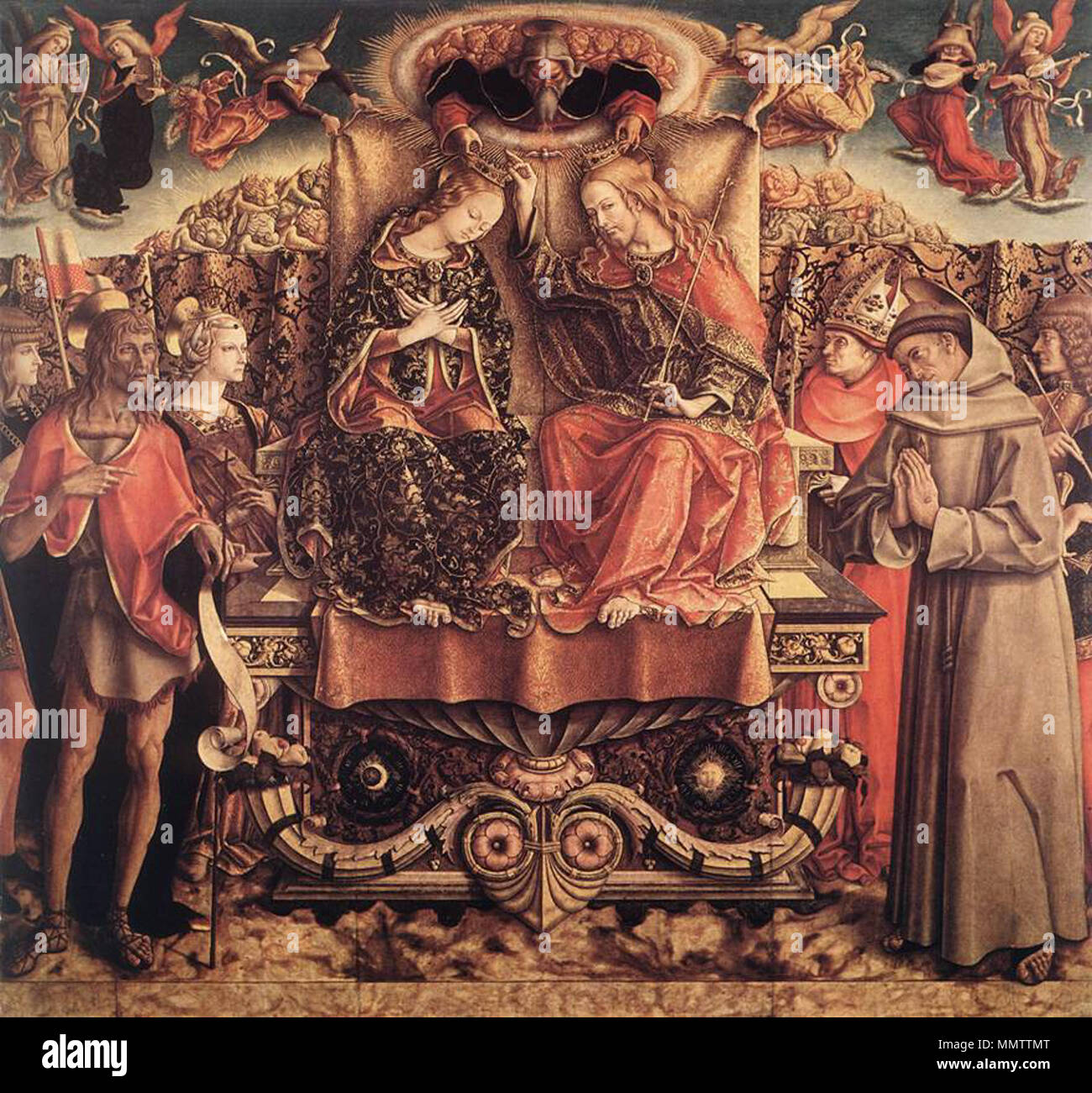 Coronation of the Virgin. 1493. Carlo Crivelli - Coronation of the Virgin - WGA5783 Stock Photo