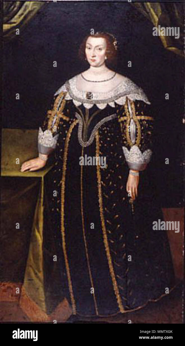 Portrait of Catherine of Sweden, Countess Palatine of Kleeburg (1584-1638). 17th century. Catalina Vasa Stock Photo