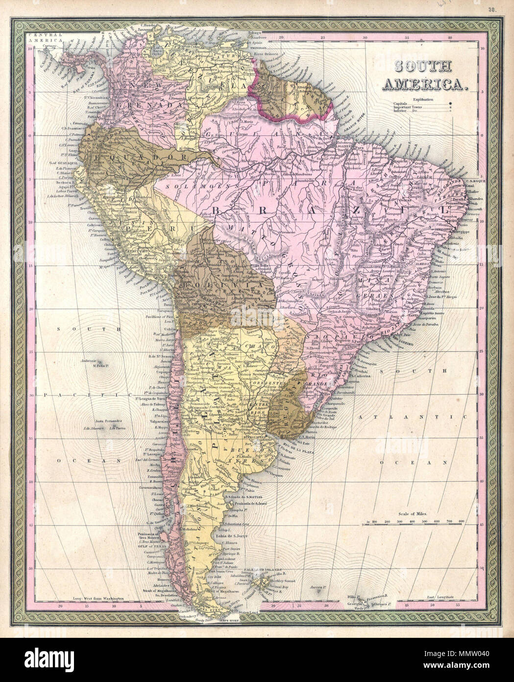 English This Is An Attractive Hand Colored 1850 Map Of South America By The Important American Map Publisher S A Mitchell The Elder Depicts The Whole Of South America Inclusive Of English This Is An Attractive Hand Colored 1850 Map Of South America By The Important American Map Publisher S A Mitchell The Elder Depicts The Whole Of South America Inclusive Of
