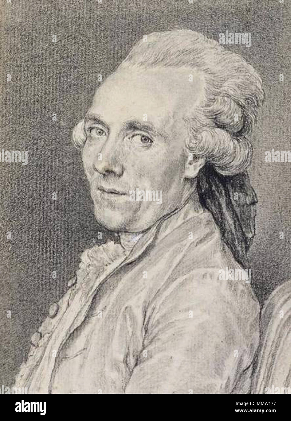Portrait of Claude-Joseph Vernet (1714-1789), French painter. 1779. Charles-Nicolas Cochin (II) - Portrait of Claude-Joseph Vernet - WGA05095 Stock Photo