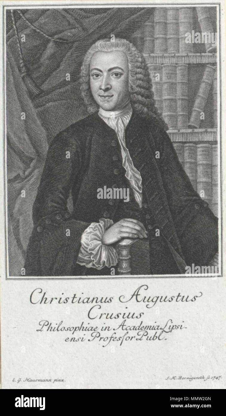 . Christian August Crusius . 1747. Christian August Crusius Stock Photo