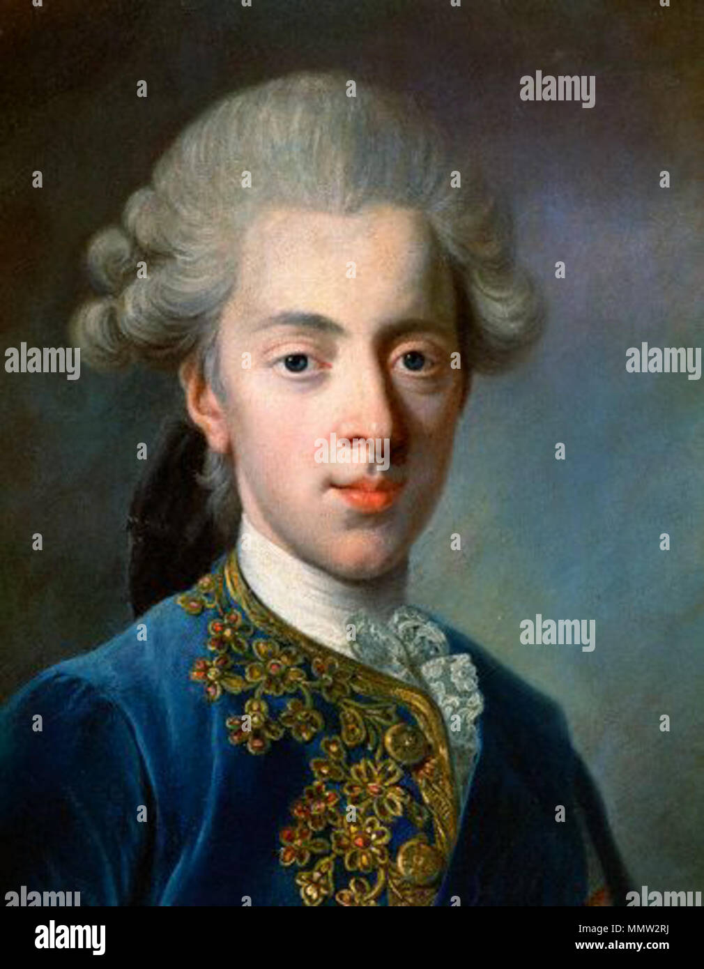 .  English: King Christian VII of Denmark (1749-1808)  . 18th century. Christian7ofdenmarknorway Stock Photo