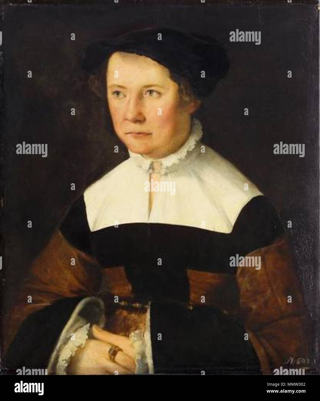 Deutsch: Weibliches Bildnis . 1539. Christoph Amberger 012 Stock Photo
