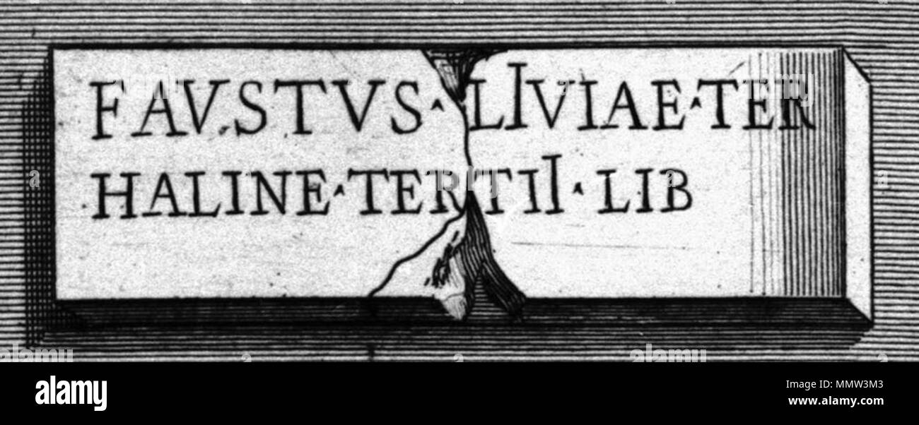 CIL VI 3934 (Le antichità Romane, Piranesi) Stock Photo