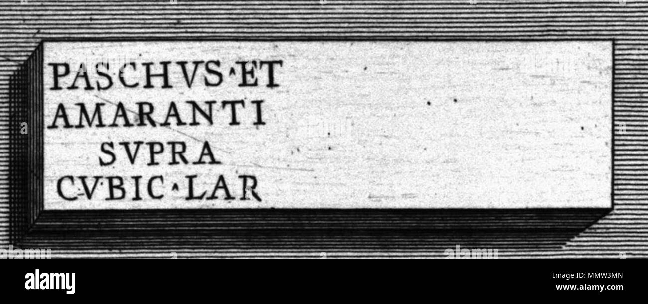 CIL VI 3955 (Le antichità Romane, Piranesi) Stock Photo