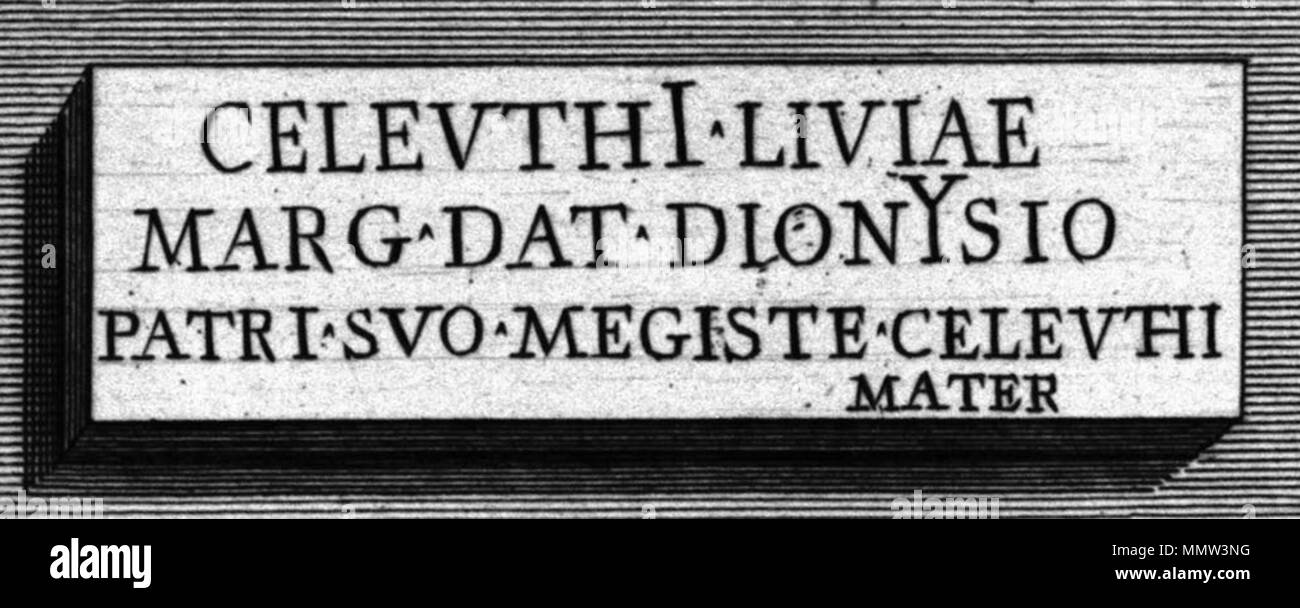 CIL VI 3981 (Le antichità Romane, Piranesi) Stock Photo