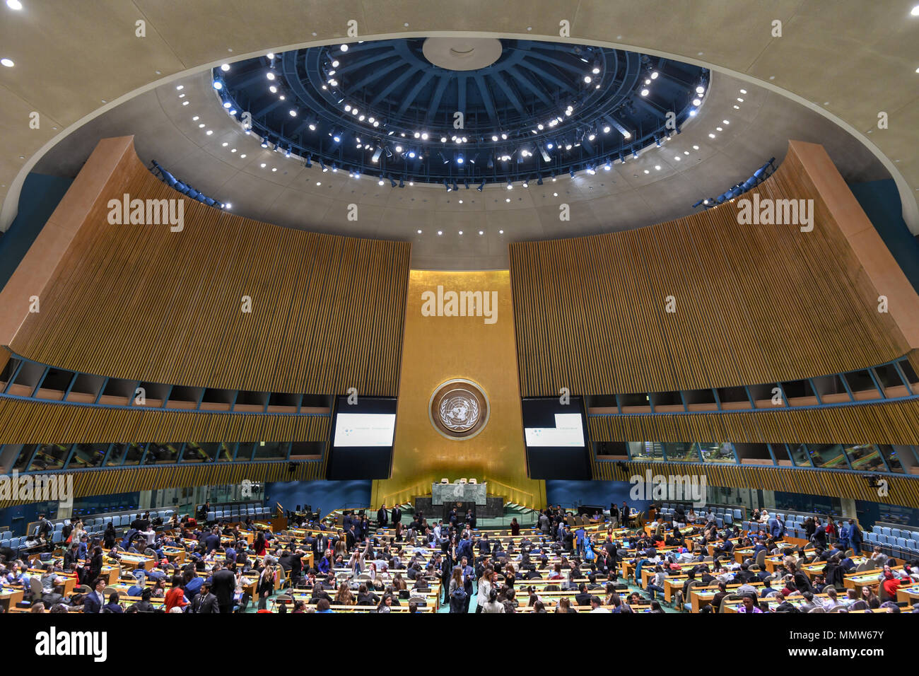 United nations general assembly room hires stock photography and