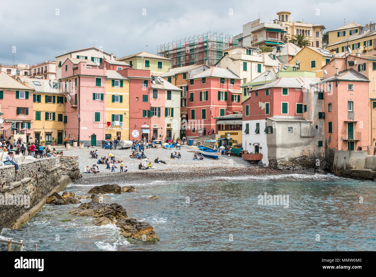 Houses By The Boccadasse Beach Stock Photos Houses By The