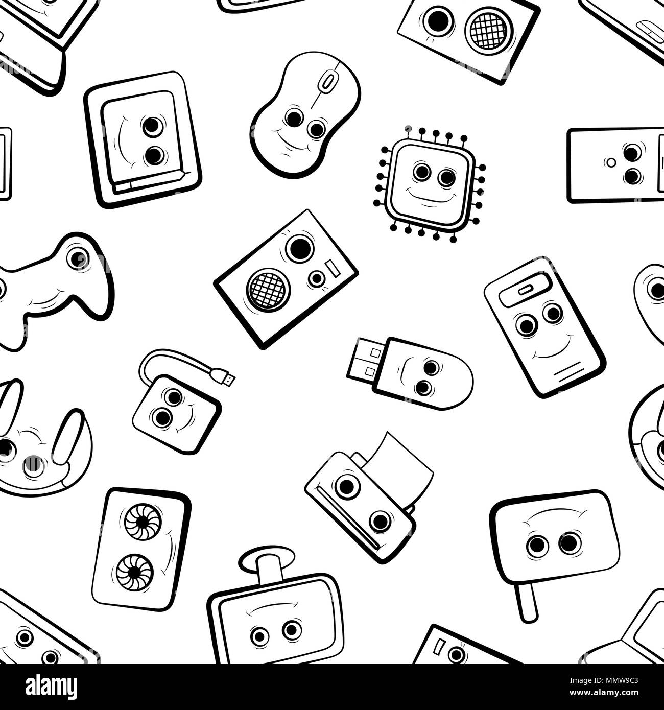 A set of cartoon icons on pc Stock Vector Image & Art - Alamy