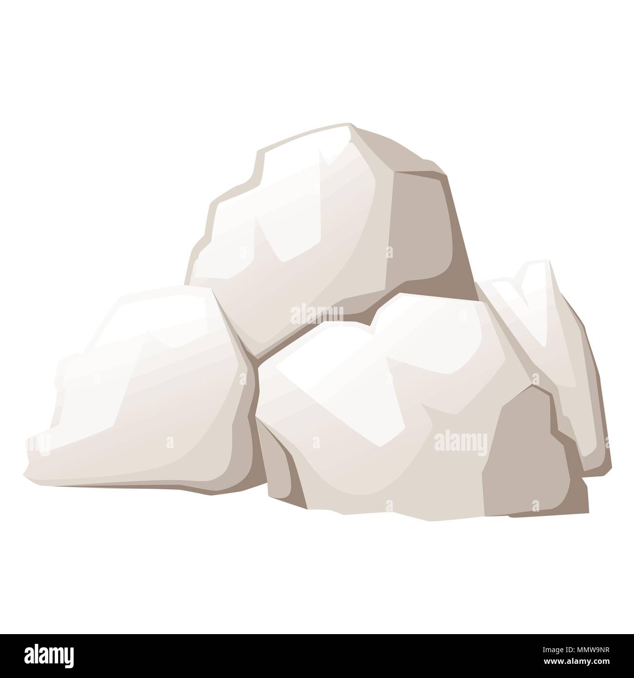 Group of stones. Flat cartoon style. The elements of nature and landscape. Mountain concept. Vector illustration isolated on white background. Stock Vector
