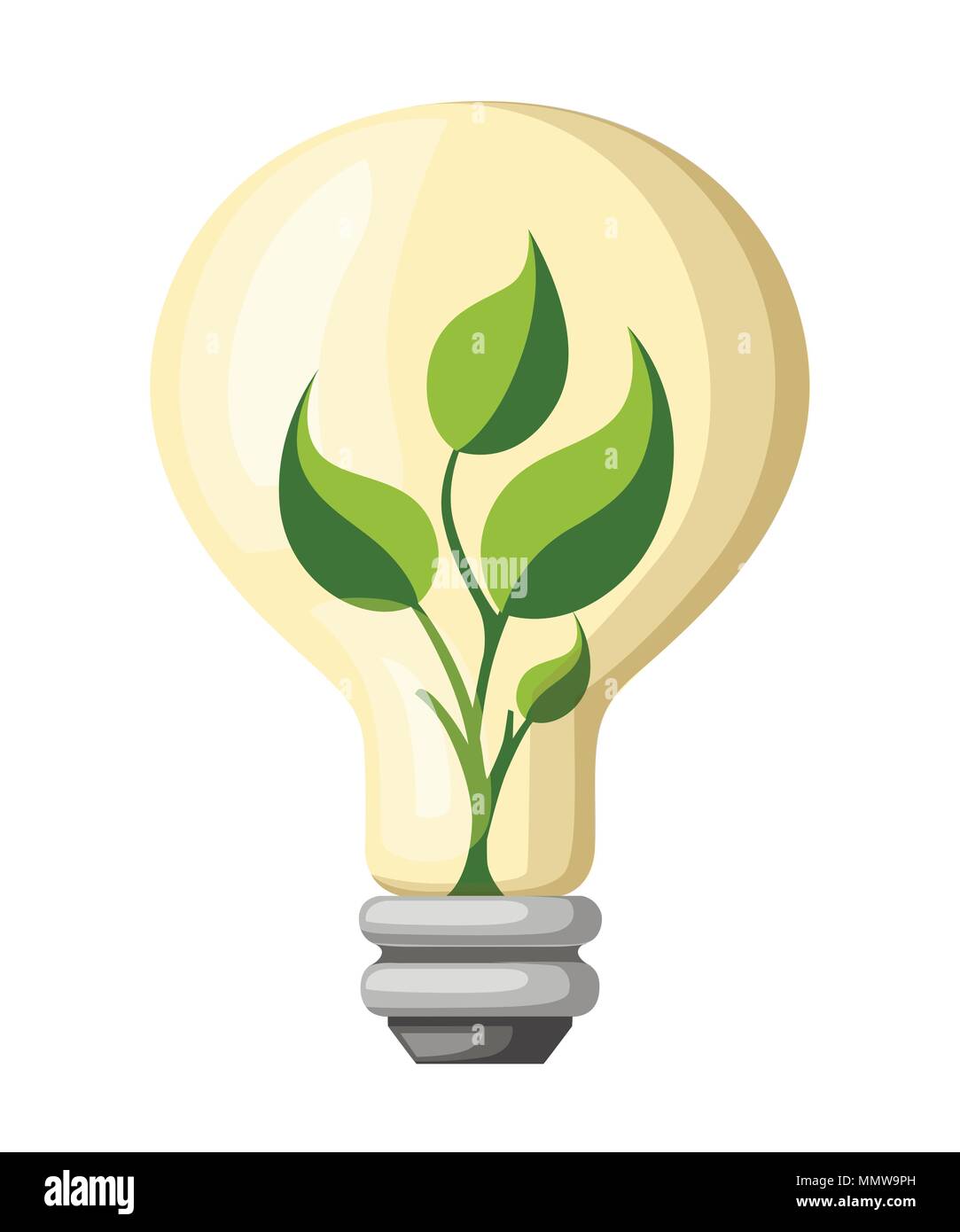 Ecology light bulb. Eco lamp with a plant inside. Green ecological concept.  Vector illustration isolated on white background Stock Vector Image & Art -  Alamy