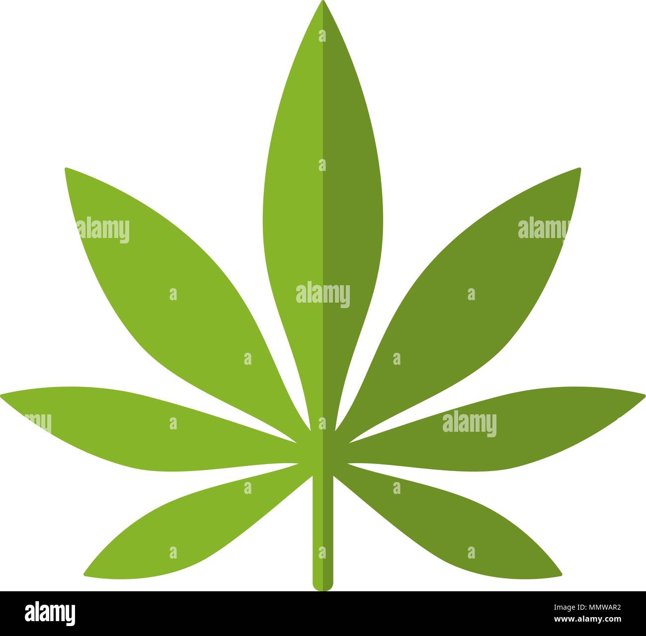 Marijuana or cannabis leaf Icon Vector Logo Template. Isolated illustration on white background. Stock Vector