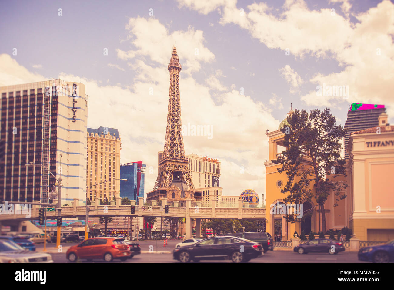 Eiffel Tower at Paris Casino Aerial View from Ballys Hotel at Sunny Morning  Editorial Image - Image of entertainment, architecture: 134096675