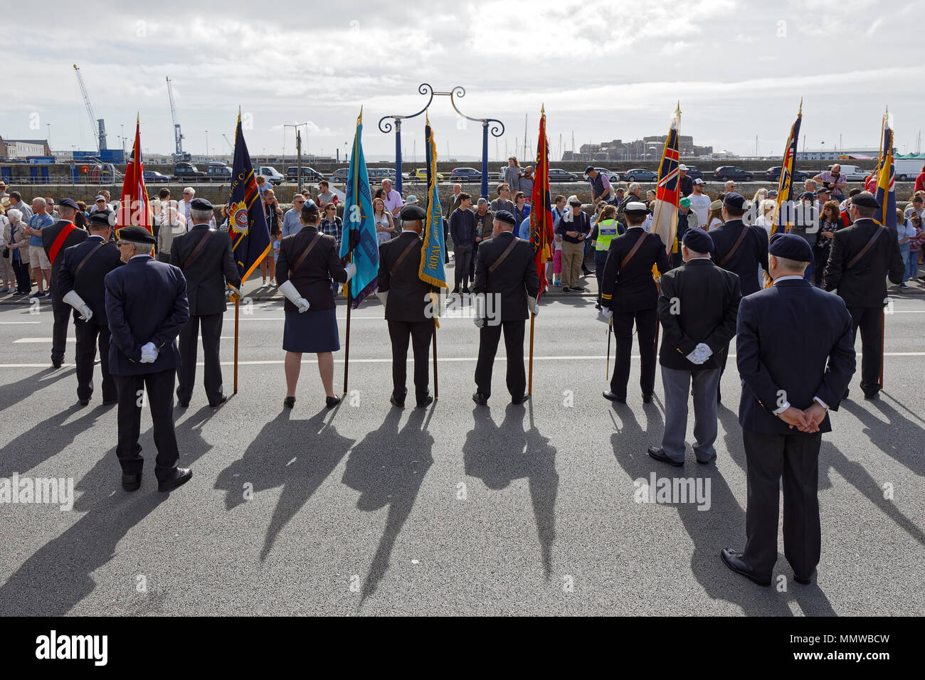 Standard bearers of the Royal British Legion, regiments & island groups