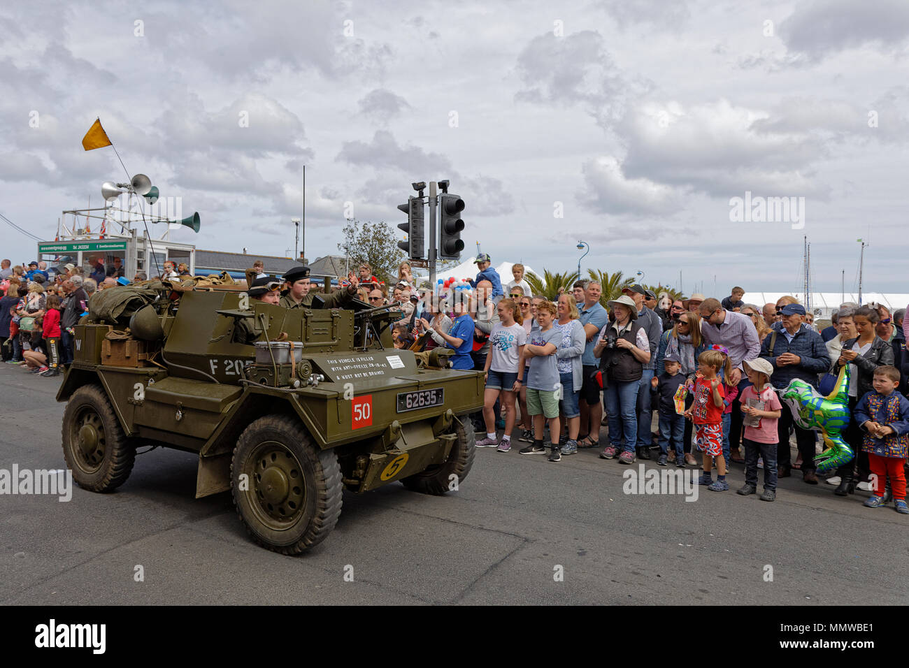 Daimler Dingo military vehicle at Guernseys Liberation Day Parade Stock Photo