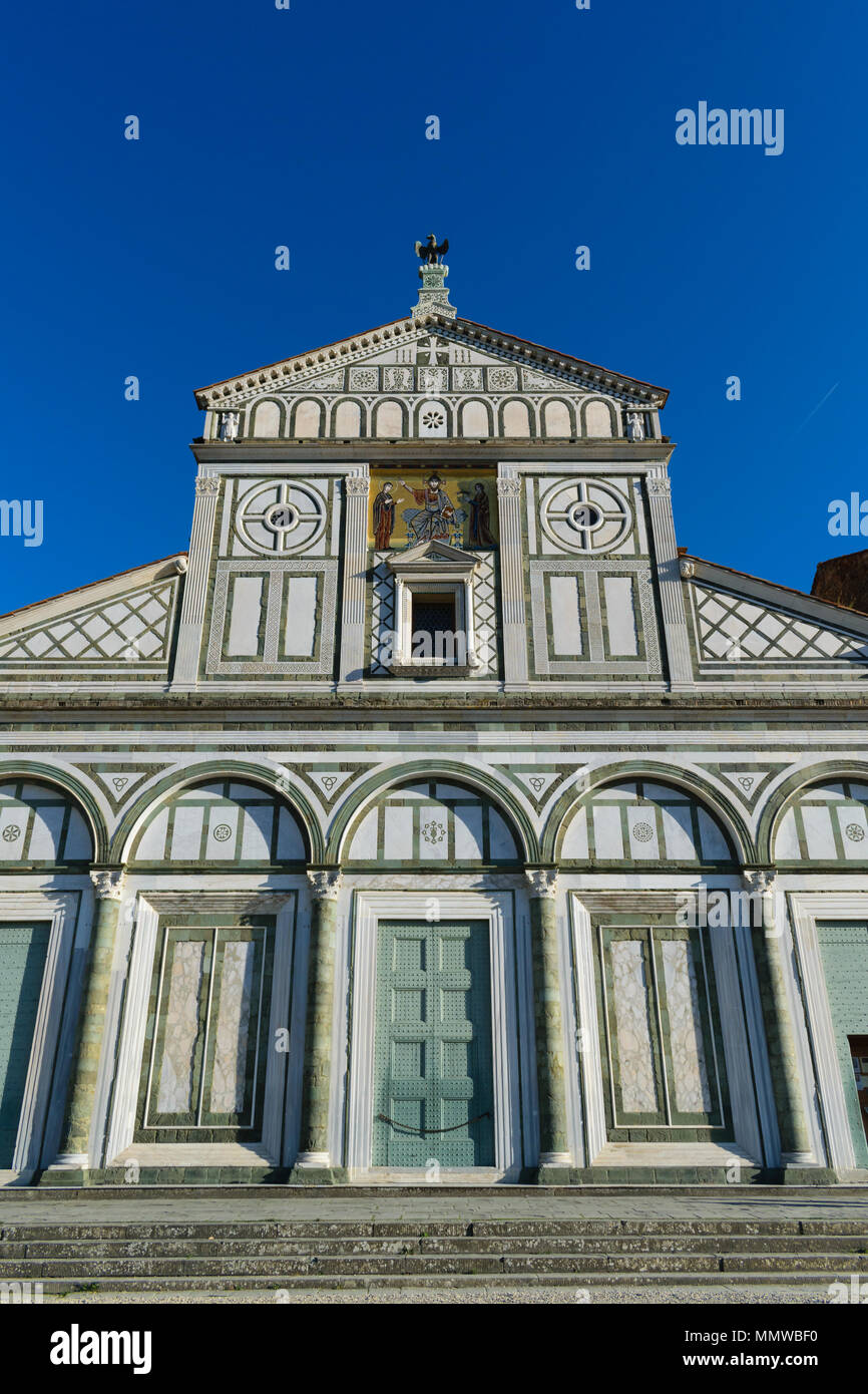 San Miniato al Monte facade, Florence, Italy Stock Photo - Alamy