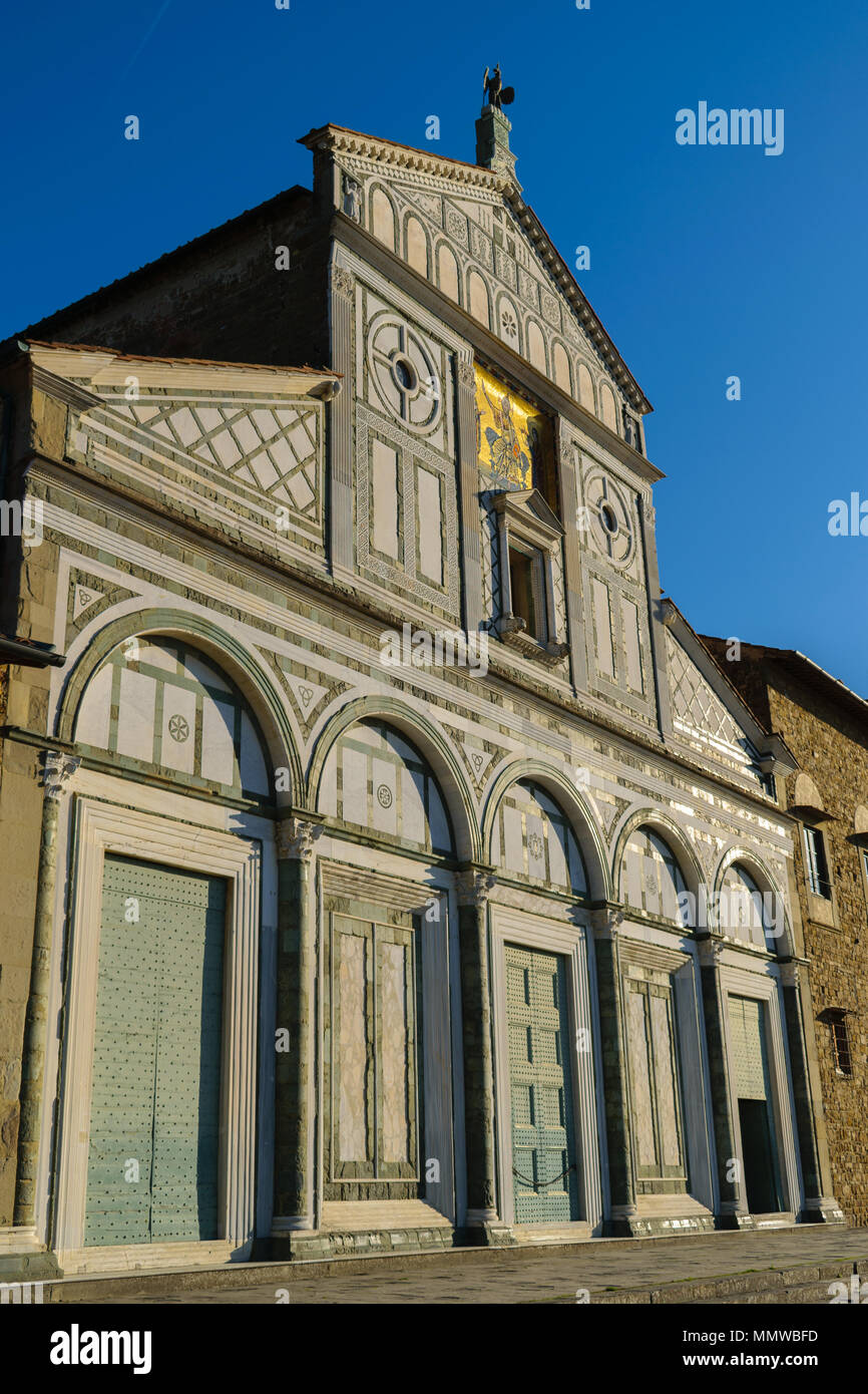 San Miniato al Monte facade, Florence, Italy Stock Photo - Alamy