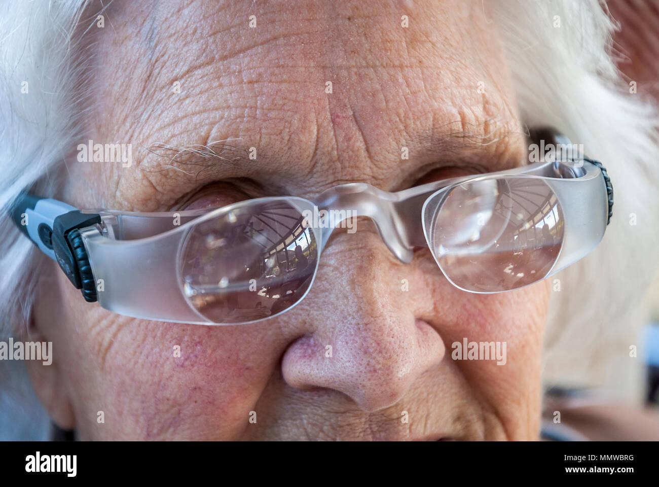 Specialist glasses for eyesight problems Stock Photo