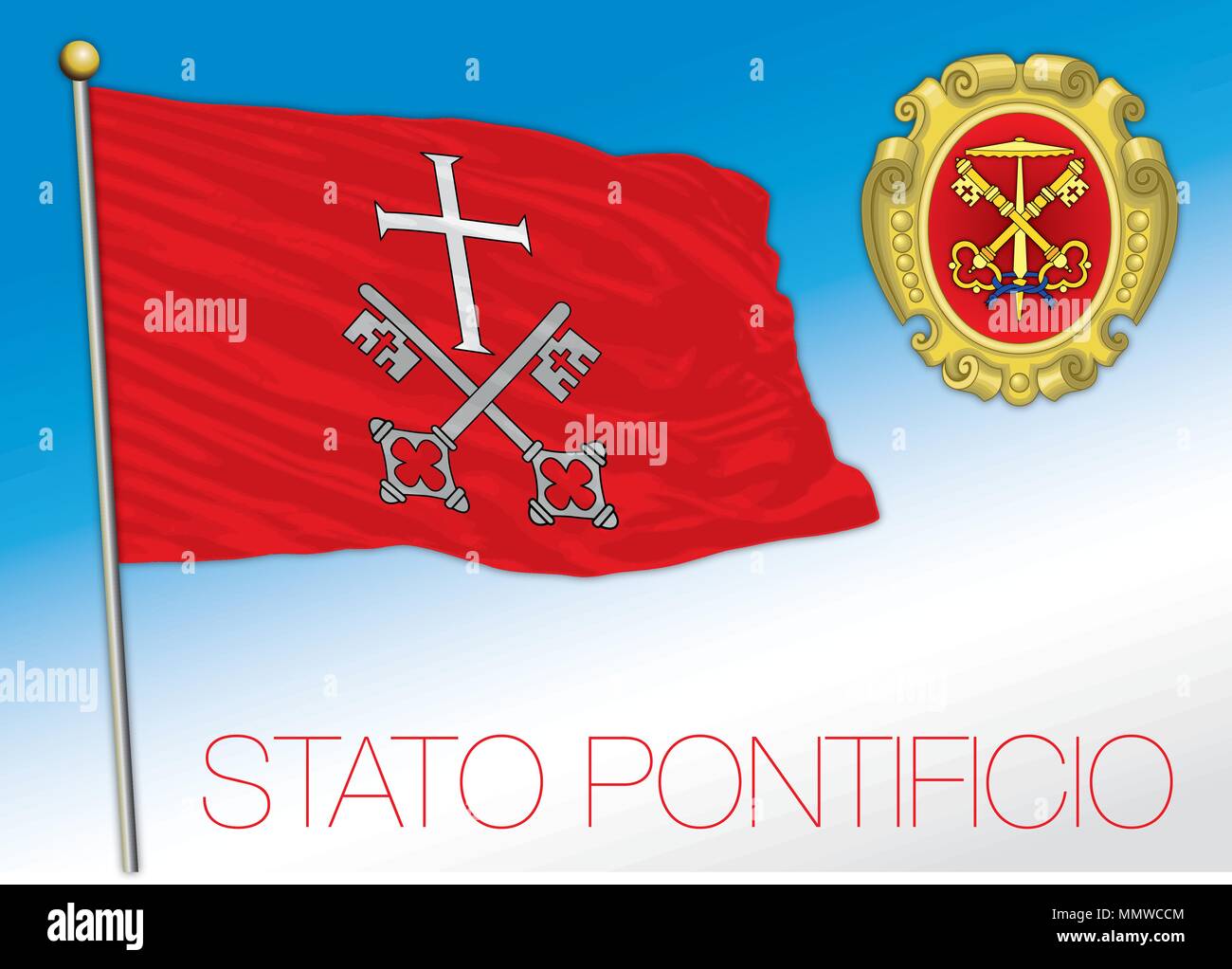 Papal state historical flag, Vatican City Stock Vector Image & Art - Alamy
