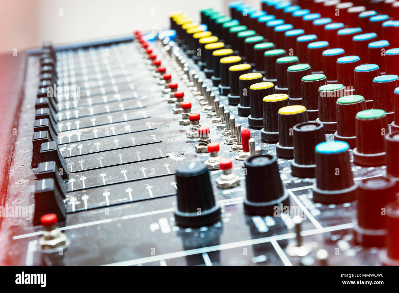 Old analog mixing console Stock Photo Alamy