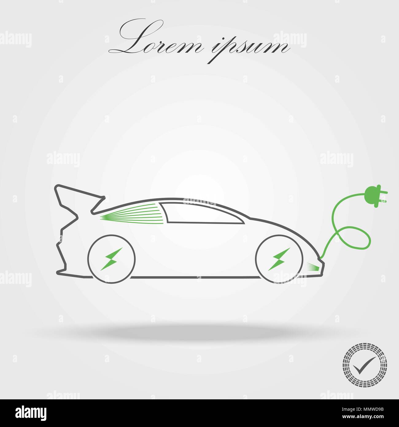 thin line electric car icon on white background. eps 10 Stock Vector ...