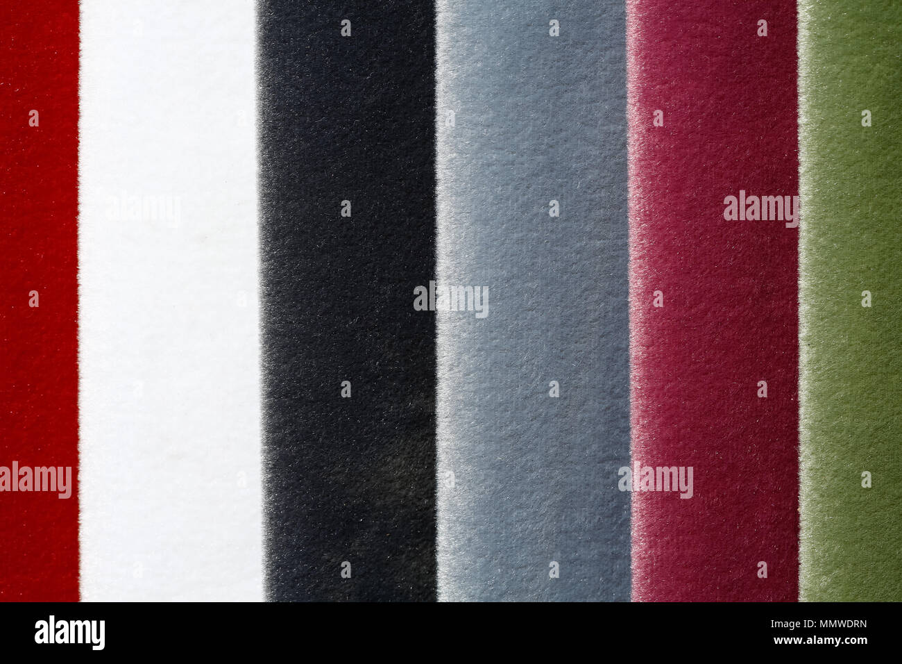 Exquisite fabric samples in adorable colours. Stock Photo