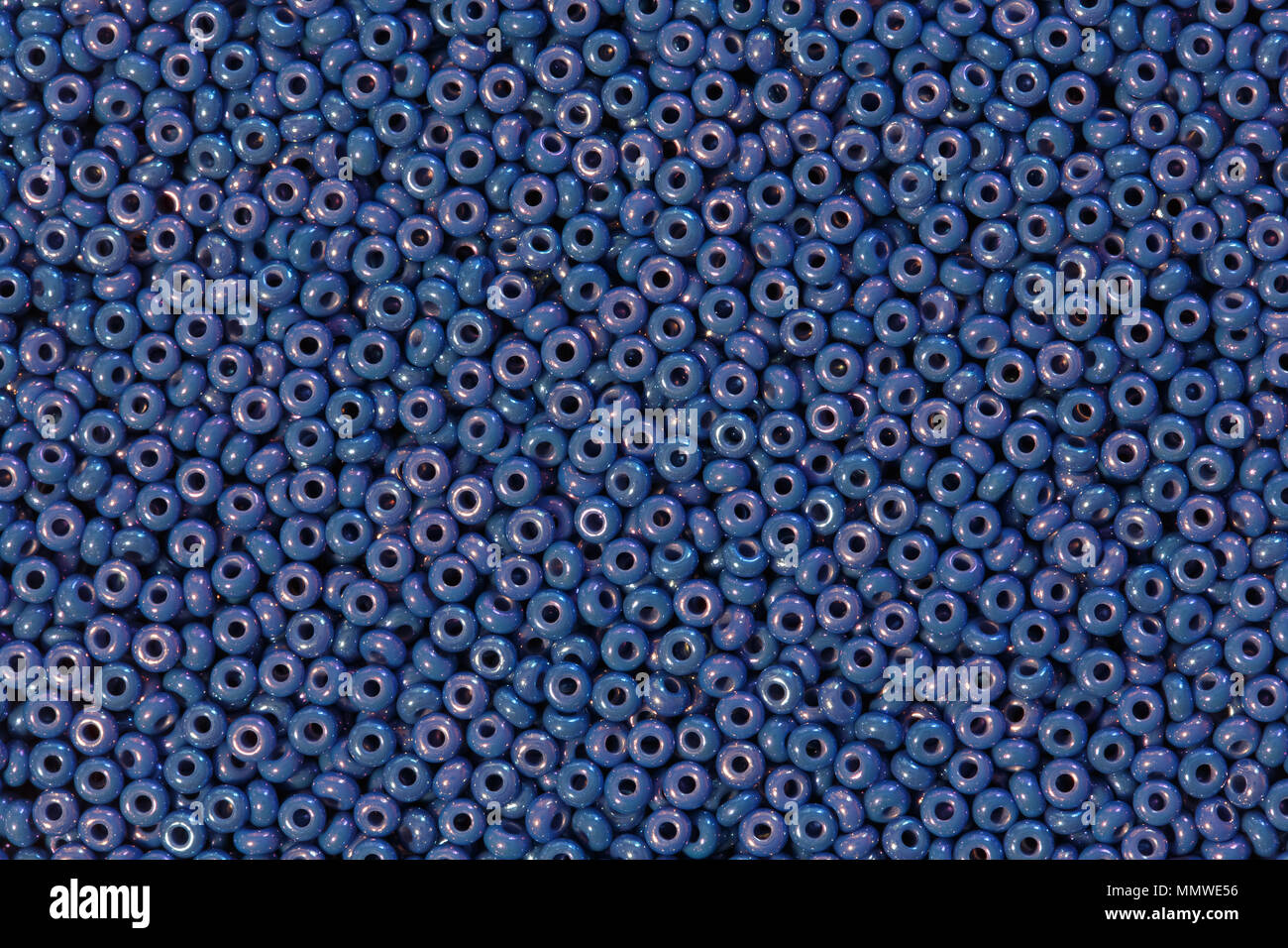 Brilliant blue iridescent beads. Stock Photo