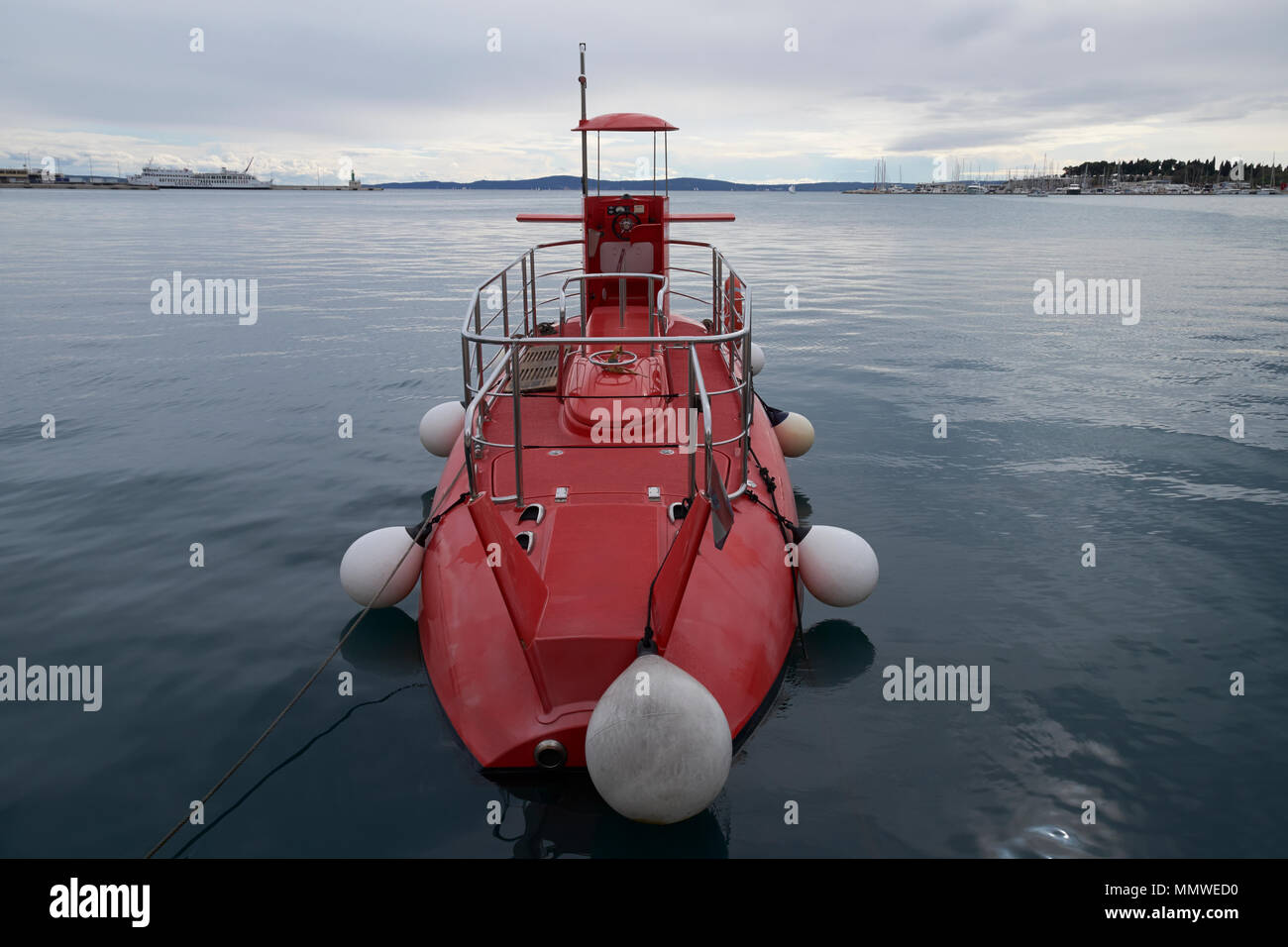 A submarine used for tourist pleasure trips moored at Split, Dalmatia, Croatia. Stock Photo
