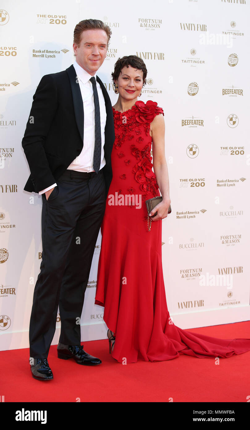 Damian Lewis and wife Helen McCrory arrive for the Old Vic Bicentenary Ball, at the Old Vic in Lambeth, London. Stock Photo