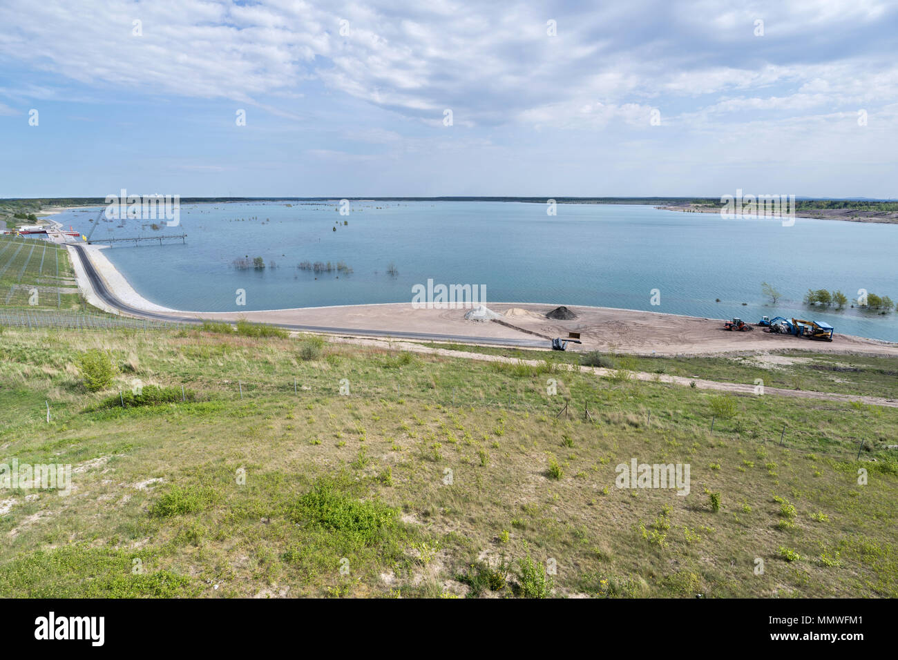 Grossräschen Lake artifikal lake in a former soft coal opencast mine