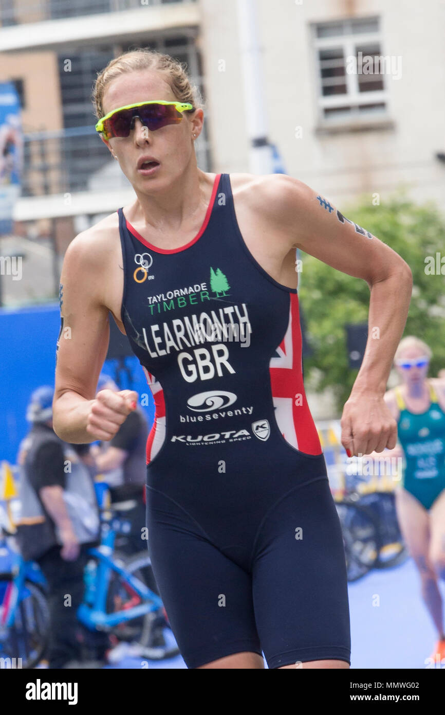 Jessica Learmonth English Triathlete competing in the ITU World Triathlon in Leeds 2017 Stock Photo