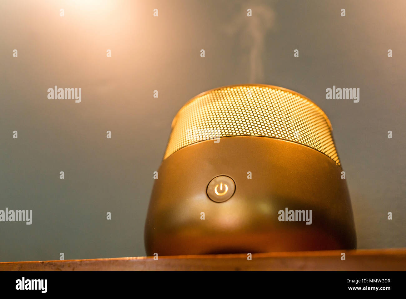 Aroma lamp inside apartment relaxing evening interior Stock Photo