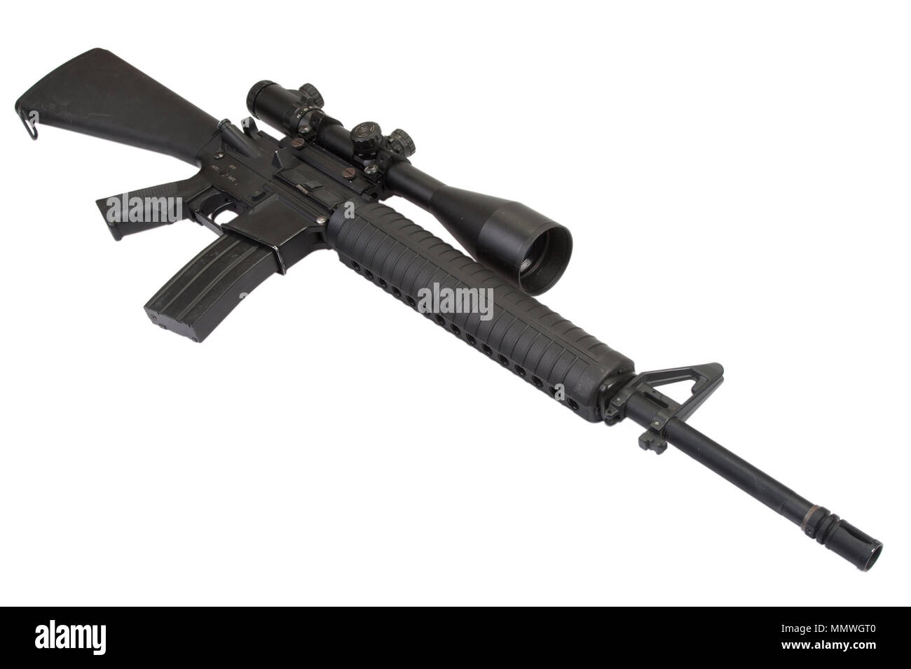 m16 rifle with telescopic sight isolated on a white background Stock Photo  - Alamy