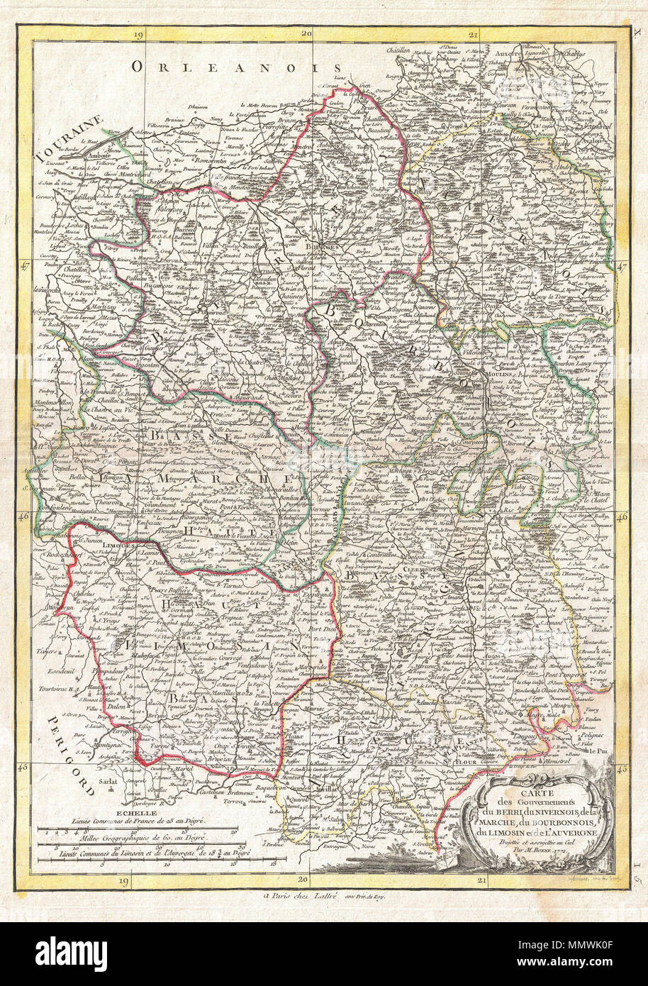 1771 Bonne Map Of The Auvergne High Resolution Stock Photography And Images Alamy