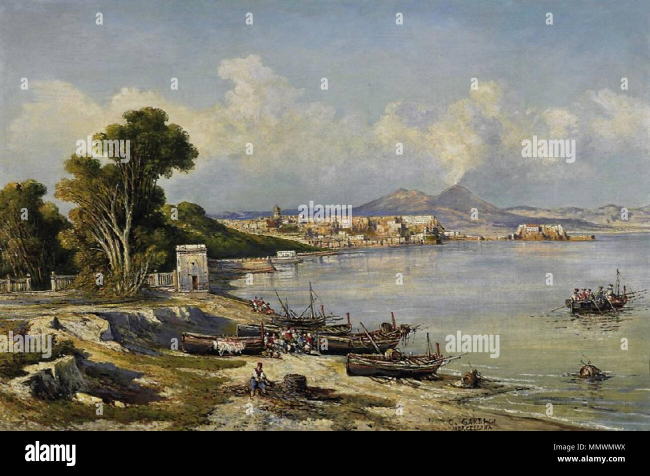 Tirage Albuminé Vintage Italie Napoli Consalvo Carelli - Année 1880 Environ