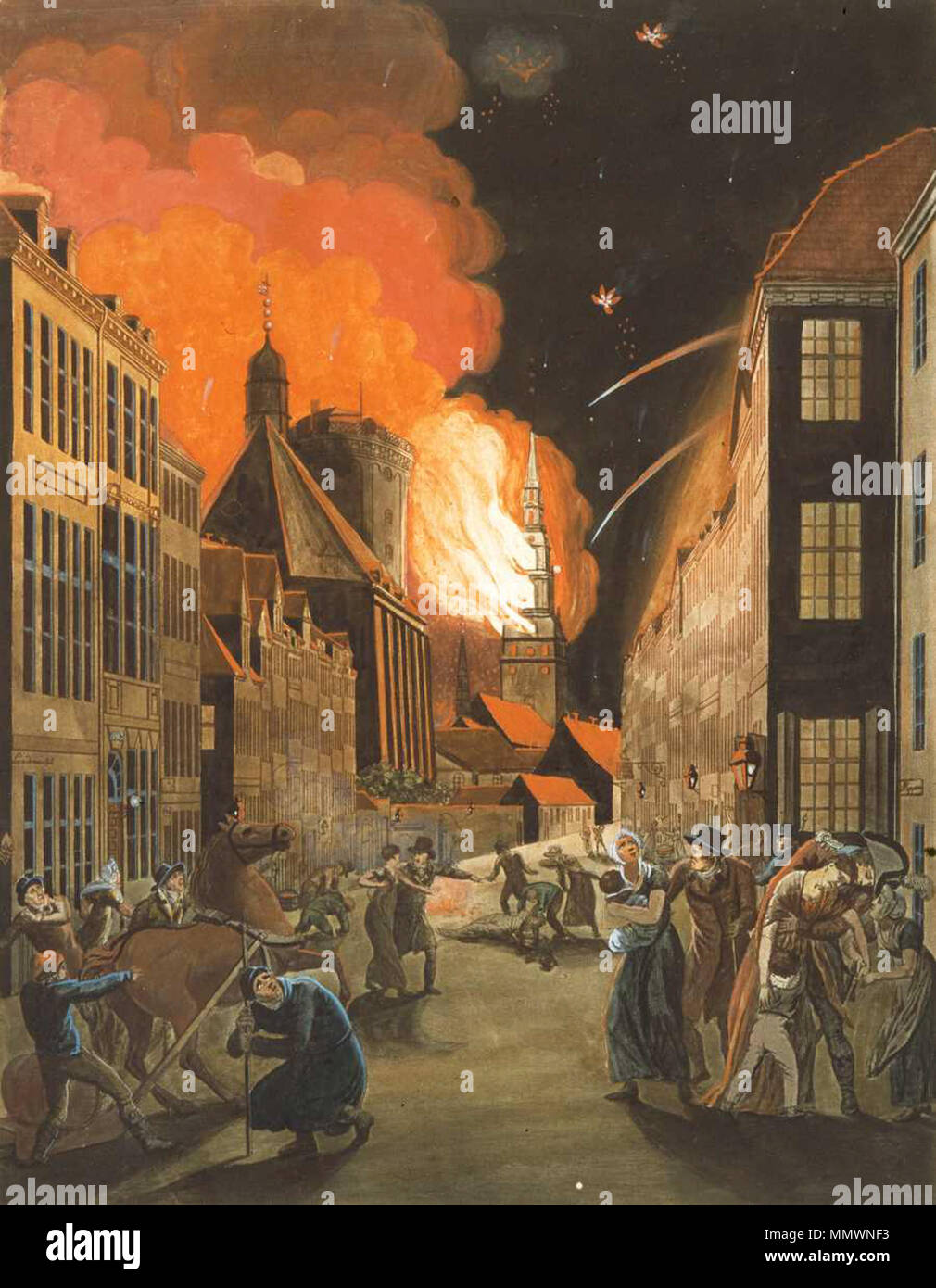 Eckersberg det frygtelige bombardement hires stock photography and