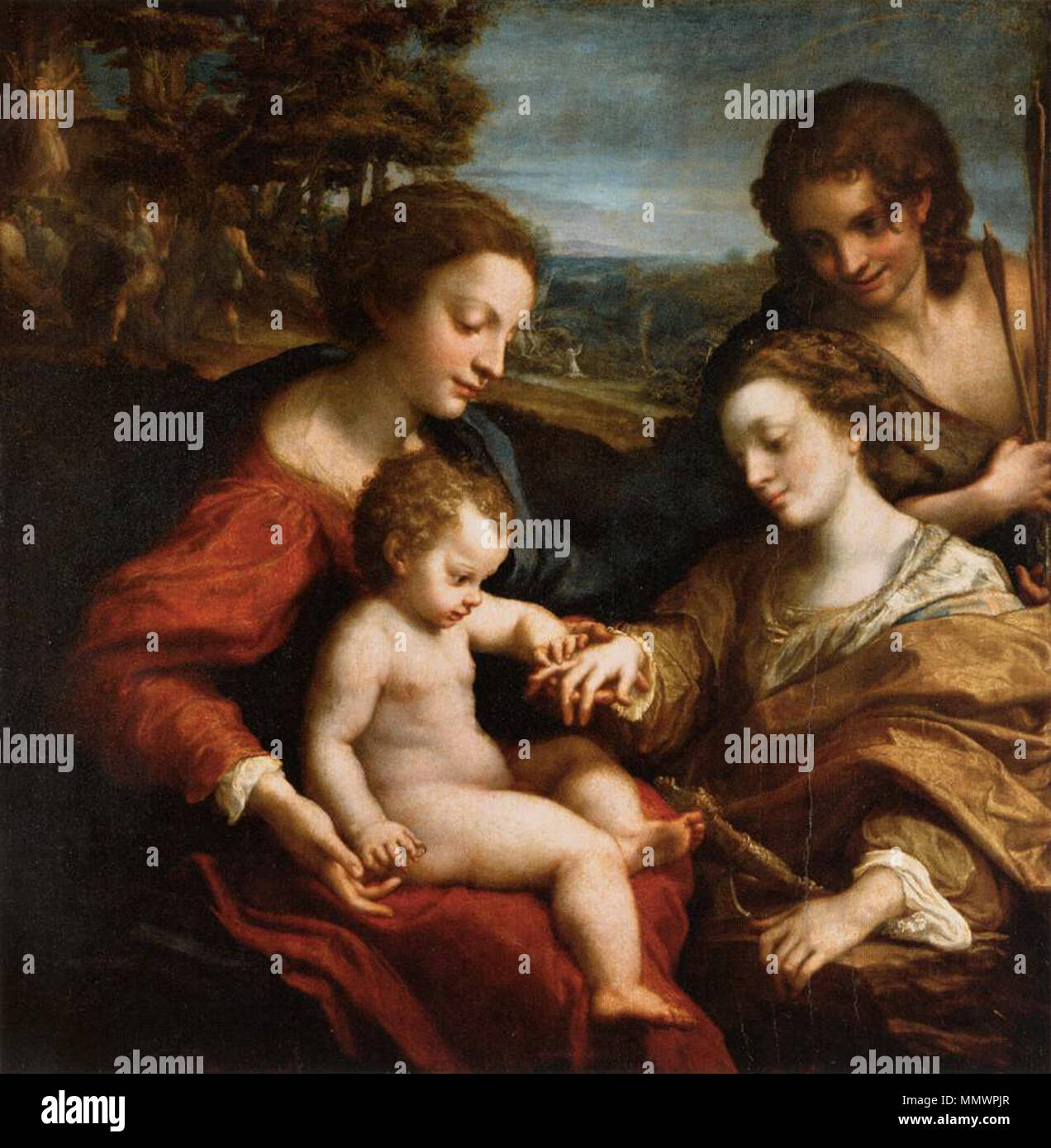 The Mystic Marriage of St Catherine. between 1526 and 1527. Correggio ...