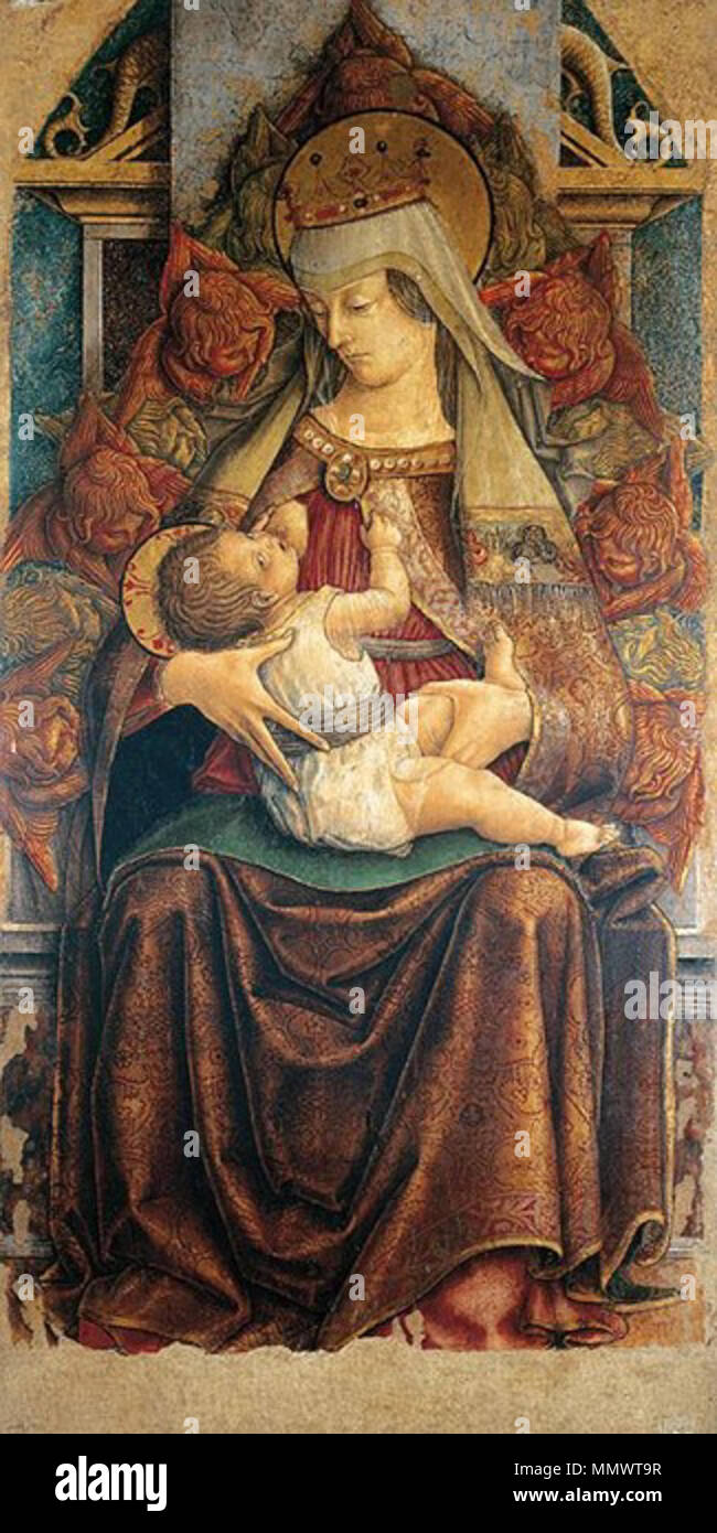 . Crivelli, madonna di corridonia  Madonna with Child. 1470s. see filename or category Crivelli, madonna di corridonia Stock Photo