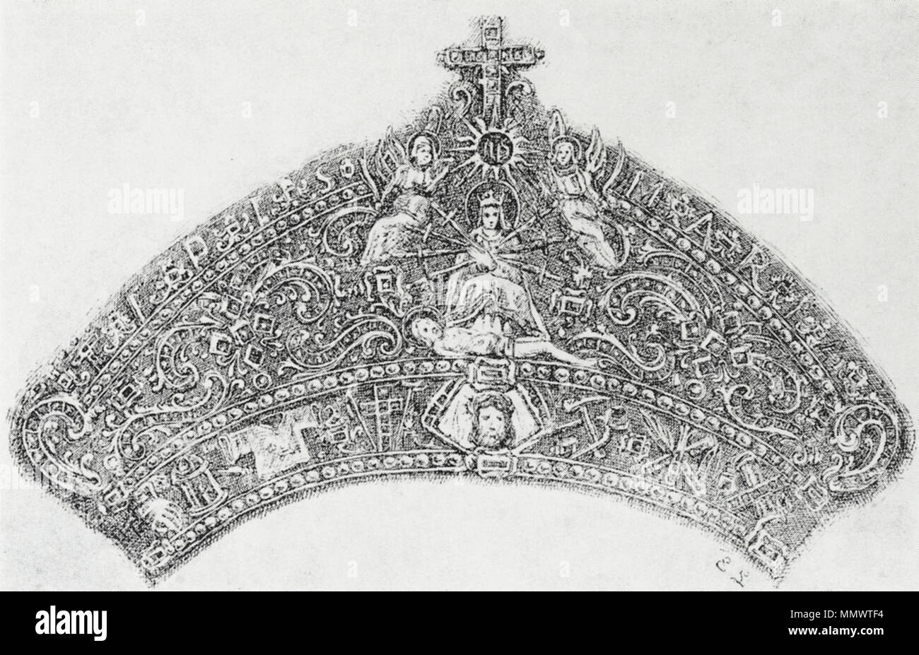 Crown 'Tibi Maria'.. before 1635. Crown Tibi Maria Stock Photo - Alamy