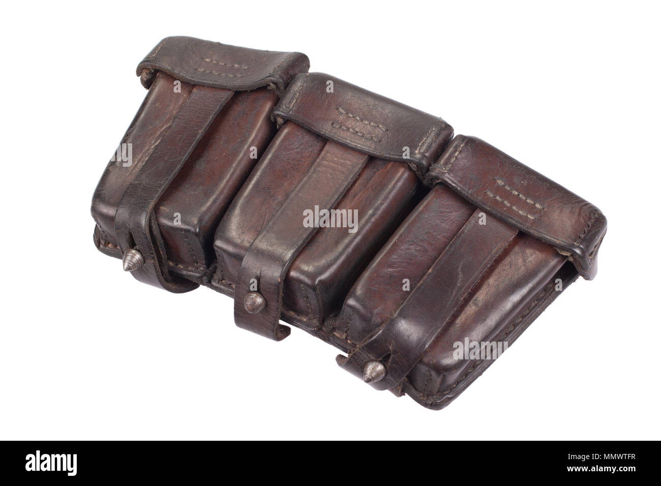 ww1 period leather ammo pouch bag for ammo Stock Photo Alamy