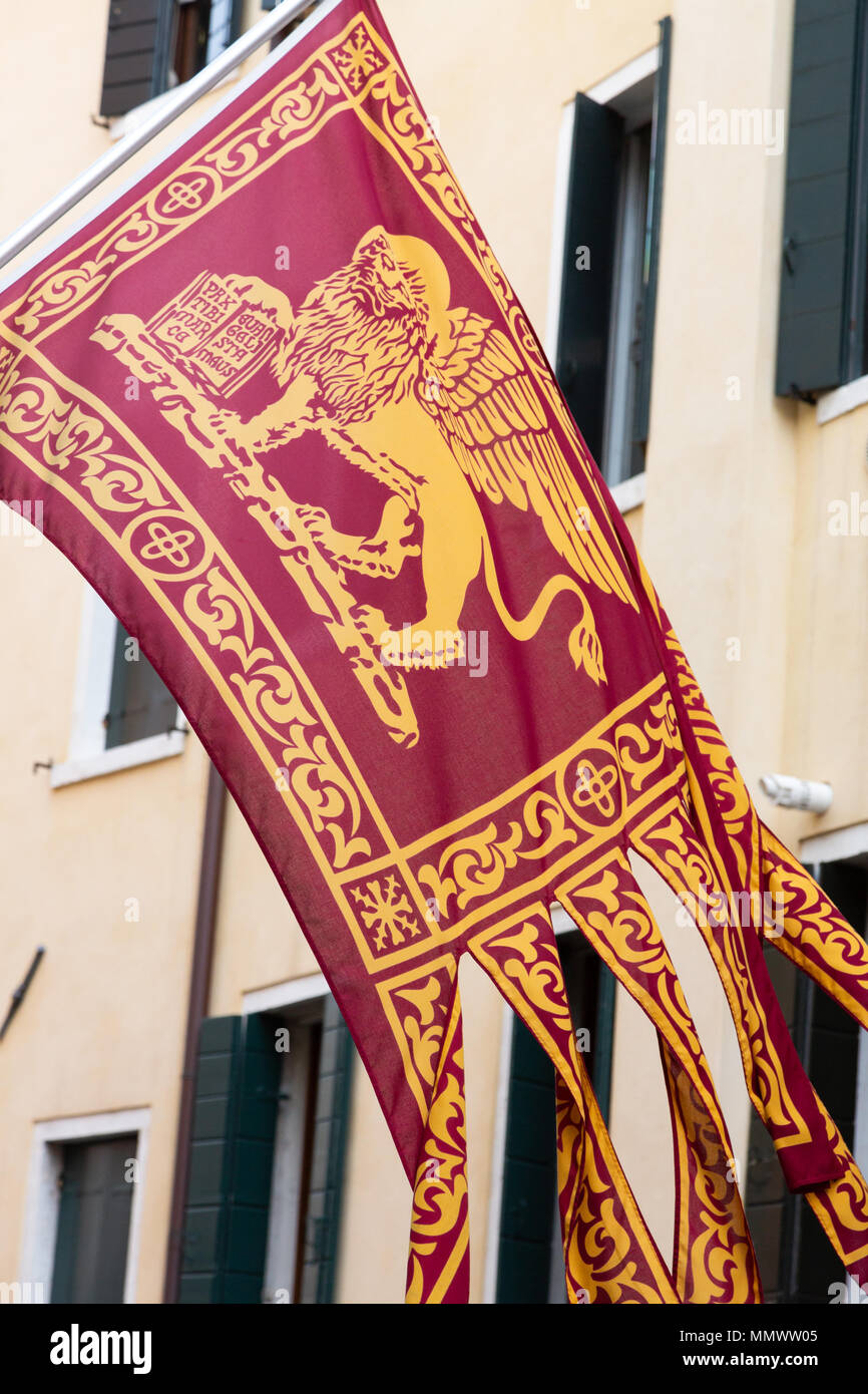Flag of Republic of Venice, Italy Stock Photo