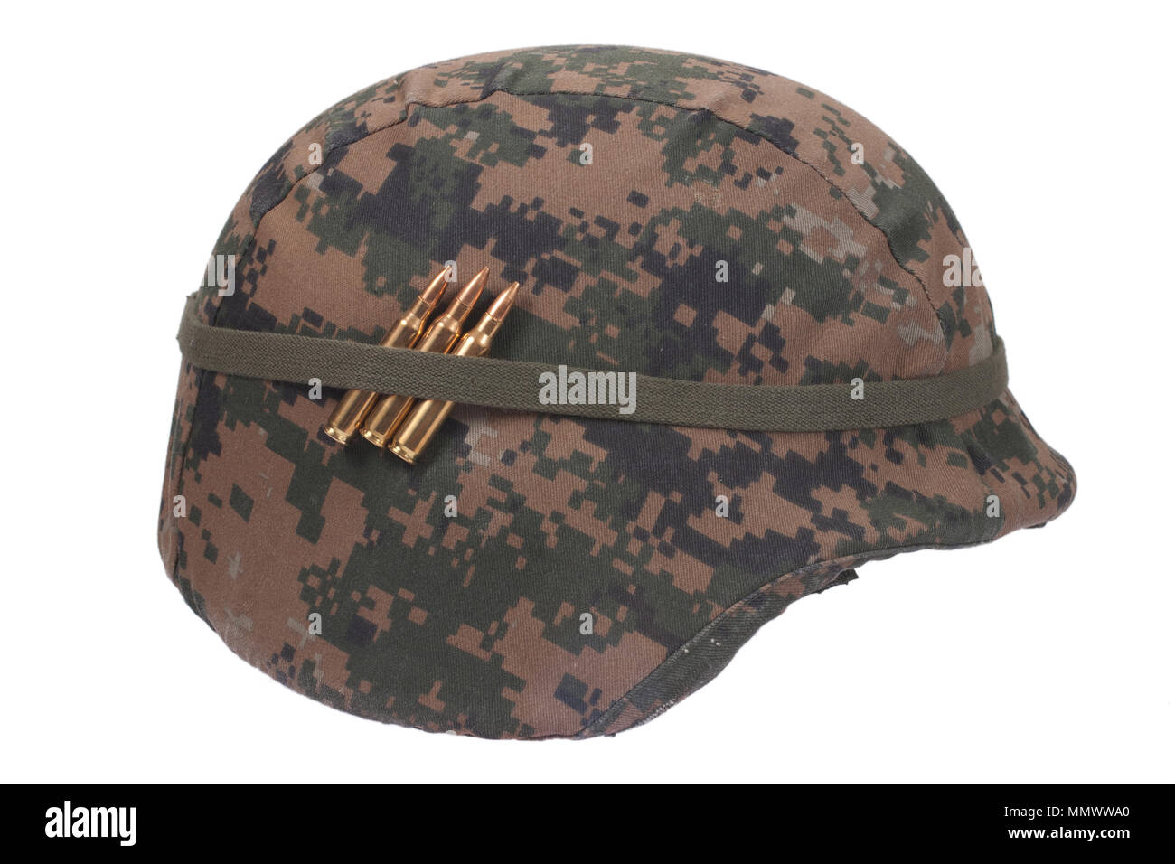 us marines kevlar helmet with camouflage cover Stock Photo Alamy