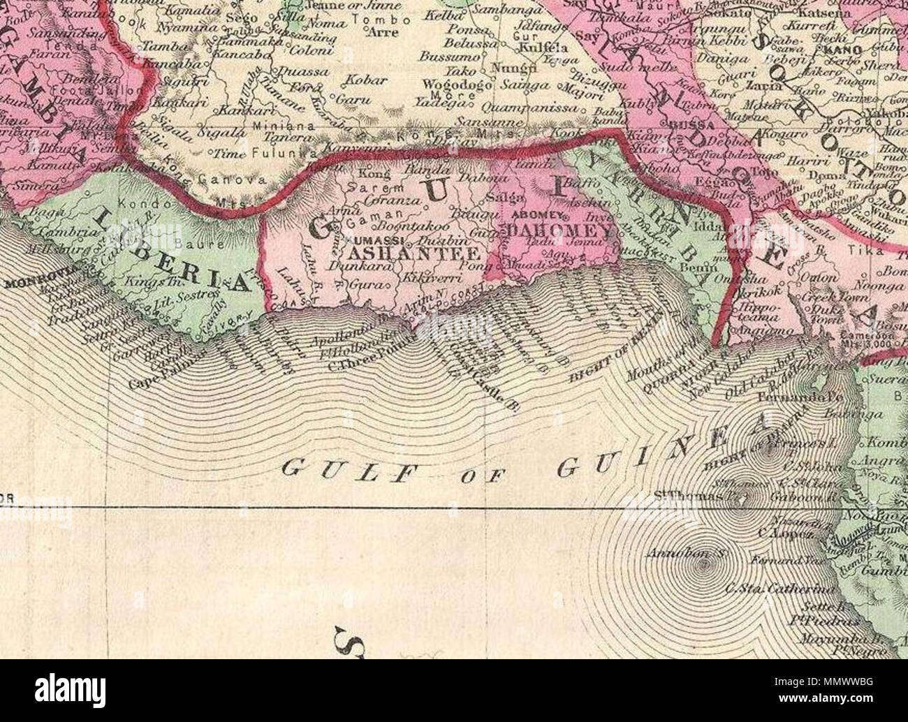 . English: Excerpt of File:1864 Johnson Map of Africa - Geographicus ...