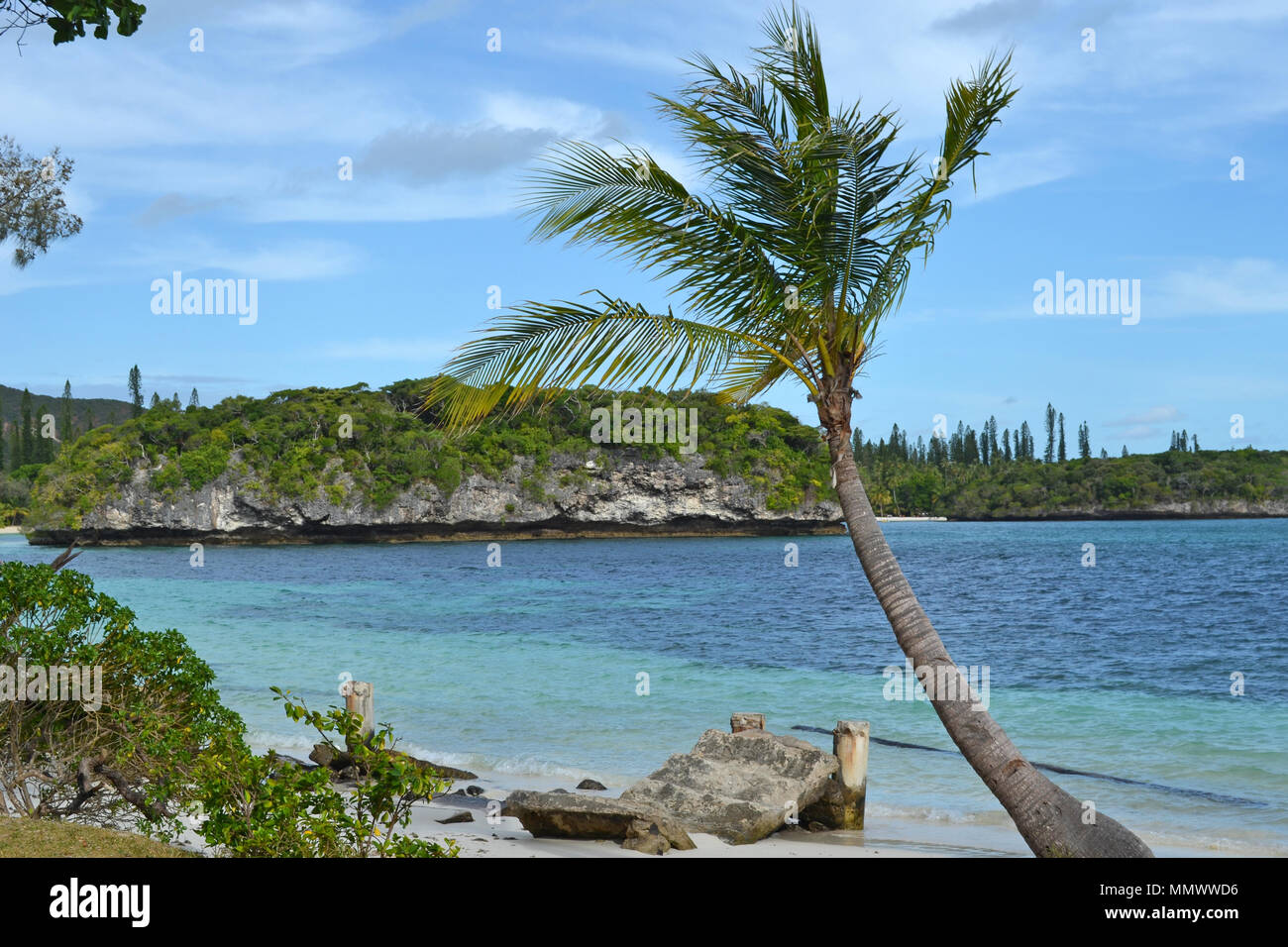 Kanumera Rock at Kanumera Bay, Isle of Pines, New Caledonia, South Pacific Stock Photo