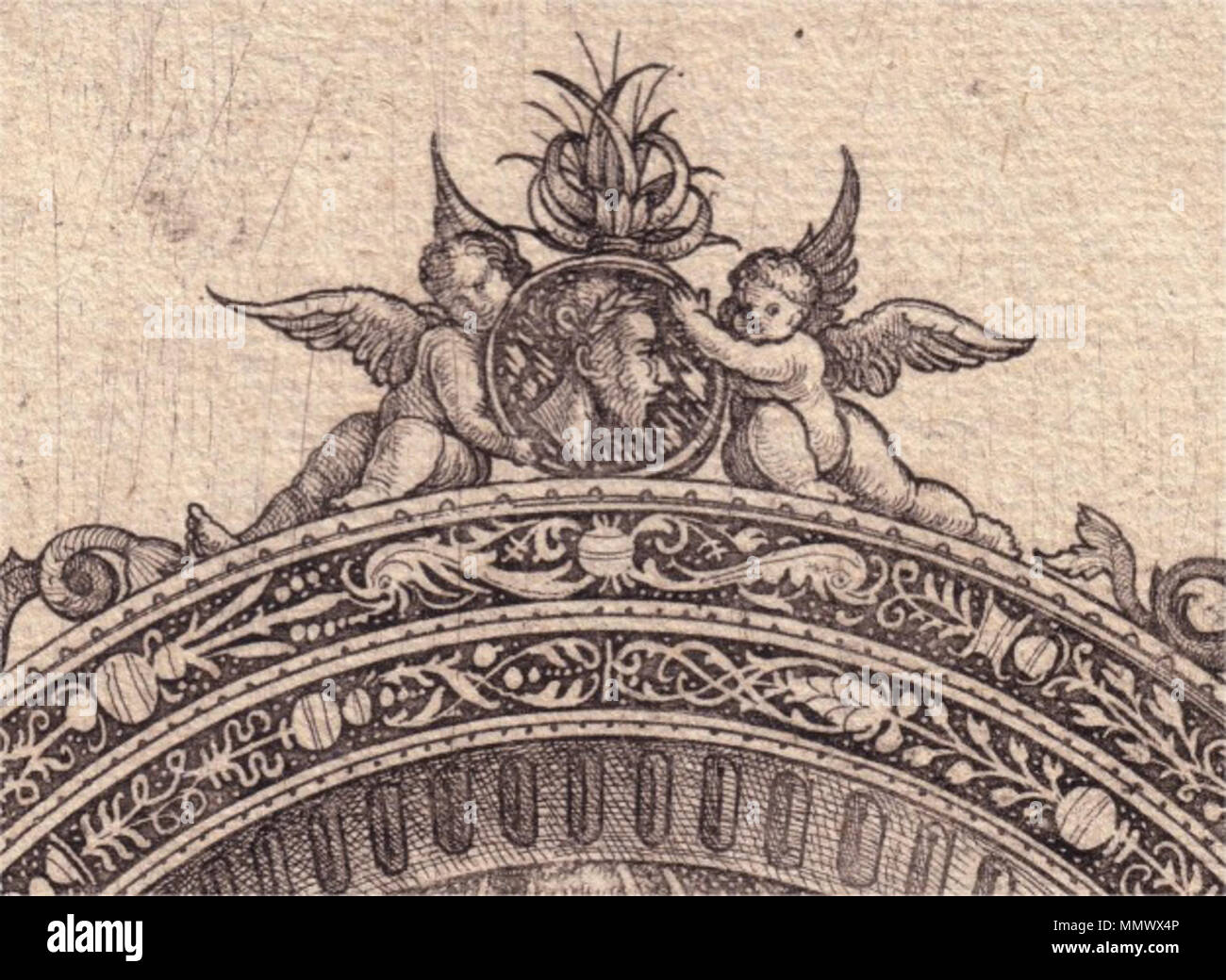 . Detail - Etching “Altar tabernacle with the adulterous woman “ from ...
