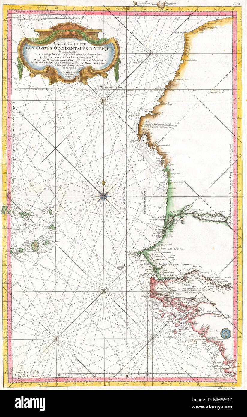 English This Large Nautical Chart Of Western African Was Produced