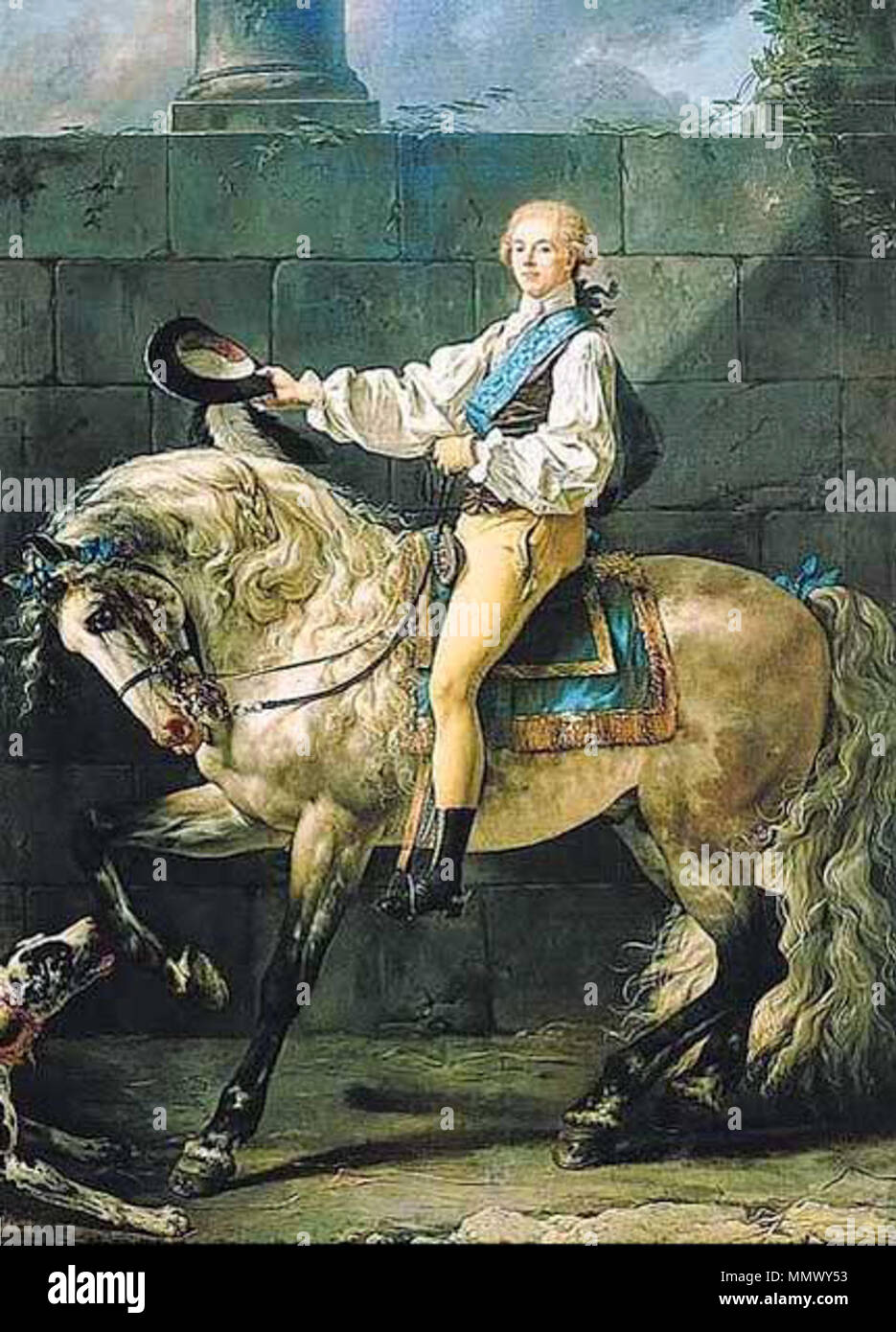 Deutsch Porträt von Stanis?aw Kostka Potocki zu Pferde. English