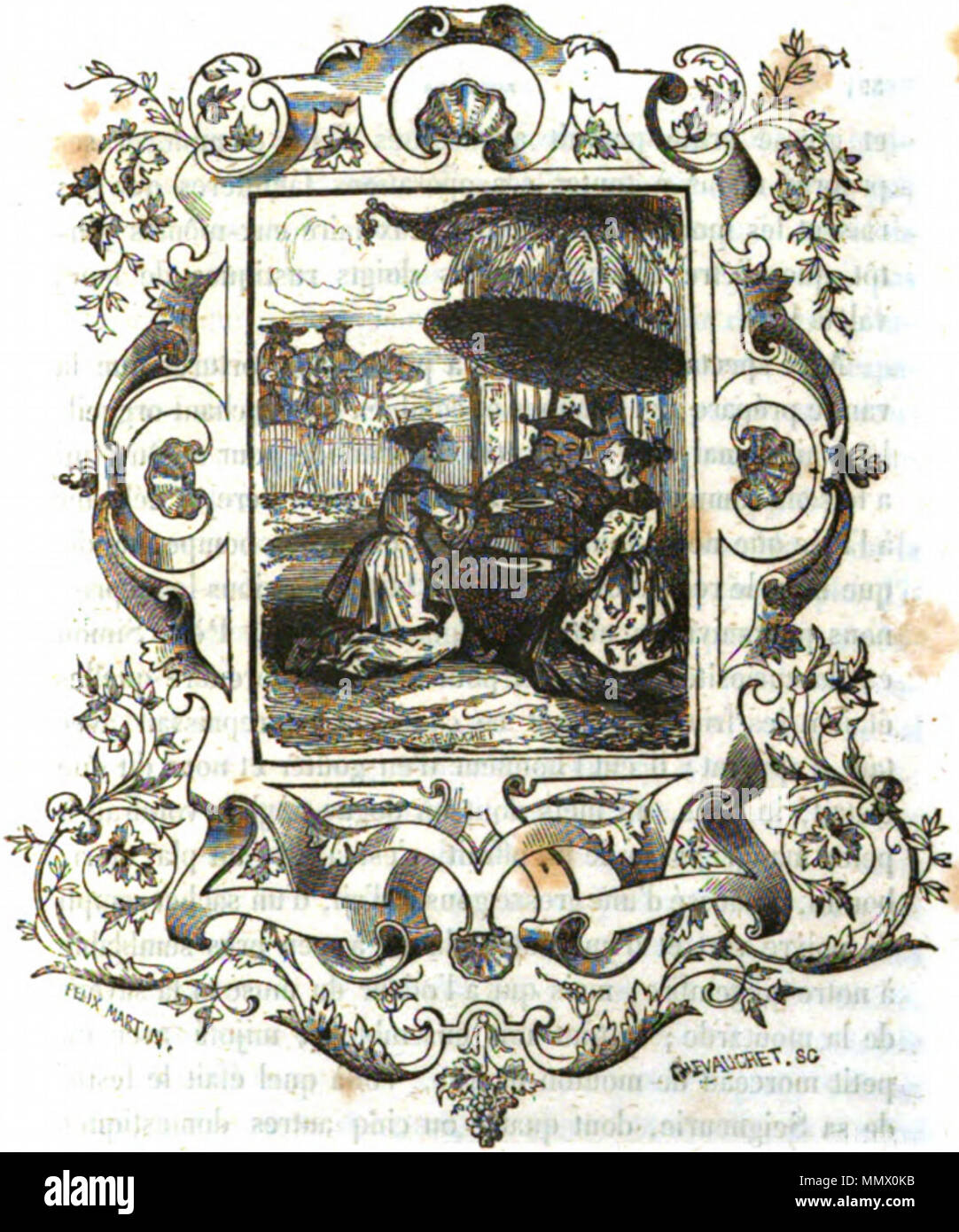 Defoe - Robinson Crusoé, Borel et Varenne, 1836, illust page 850-1 Stock Photo
