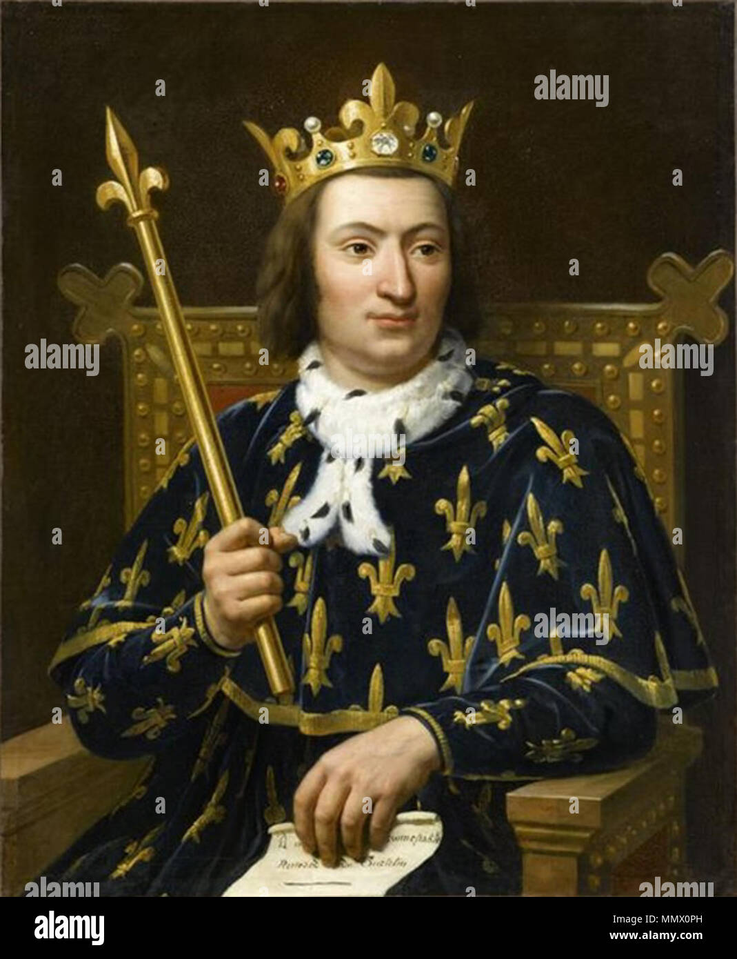 .  Français : Charles V le sage, roi de France (1337-1380)  . 1836-1837. Dejuinne - Charles V of France Stock Photo