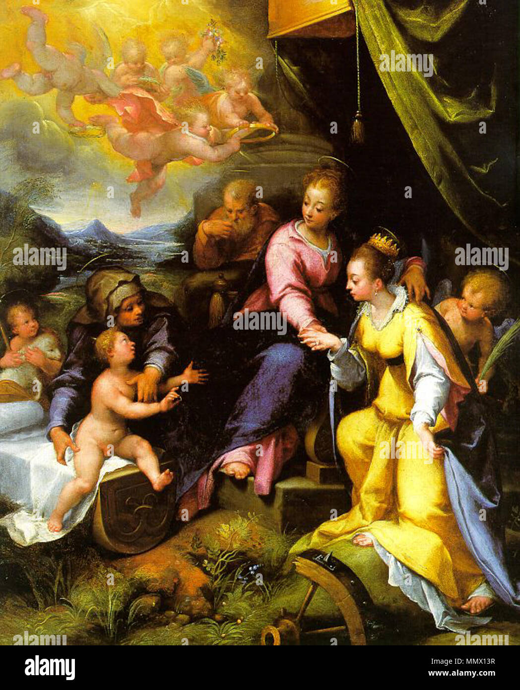 The Mystical marriage of Saint Catherine Denis Calvaert 001 Stock Photo ...
